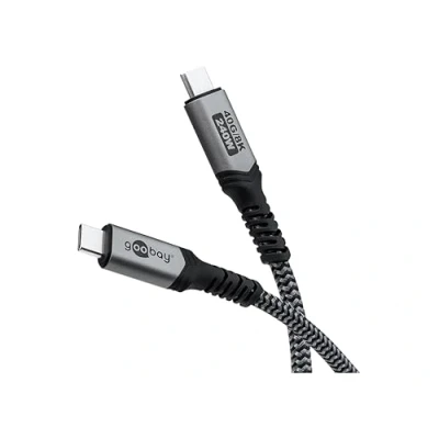Afbeelding van goobay USB 4 kabel/USB C snellaadkabel, 240 watt, 40 Gbits gegevensoverdracht voor 8K HD display/USB oplaadkabel mobiele telefoon/type high speed kabel laptops en hub/docking station, 1,5 m,