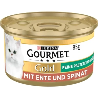 Afbeelding van Gourmet Gold Mousse met Groenten Kattenvoer, Natvoer Eend en Spinazie 12x85g (12 blikjes; 1,02kg)