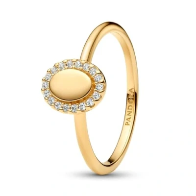 Afbeelding van Pandora 163800C01 52 Engravable Ovale Halo Ring is maat 16