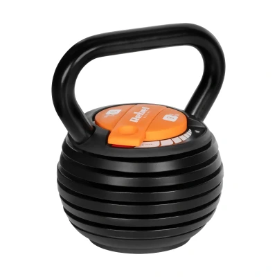 Afbeelding van Rebel Active Verstelbare Gietijzeren Kettlebell 2,3 9 kg Fitness Krachttraining &amp; Conditie Zwart