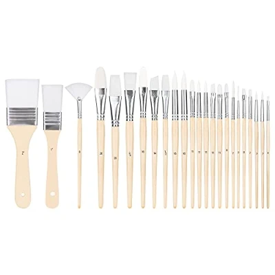 Afbeelding van Amazon Basics Art Paint Brushes Set, 24 Different Sizes for Artists, Adults &amp; Kids