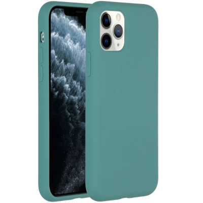 Afbeelding van Apple iPhone 11 Pro Hoesje Siliconen en TPU (zacht) Accezz Softcase/Backcover Donkergroen Telefoonhoesje
