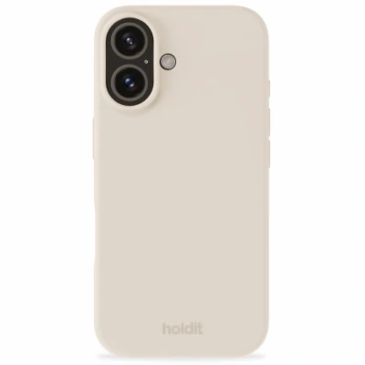 Afbeelding van Apple iPhone 16 Hoesje Siliconen en TPU (zacht) Holdit Hardcase/Backcover Beige Telefoonhoesje