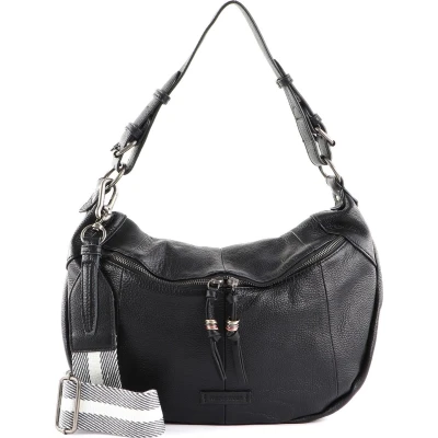 Afbeelding van FREDsBRUDER Leren Schoudertas Pruvia Hobo Black Zwart