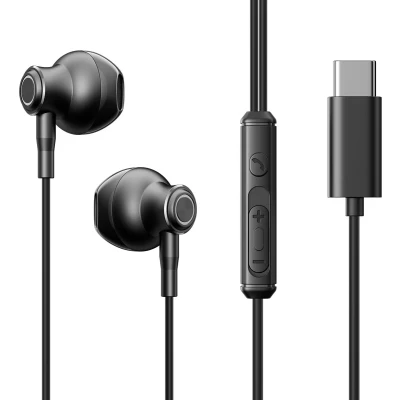 Afbeelding van Joyroom In ear oordopjes met USB C aansluiting Oortjes draad en microfoon Zwart