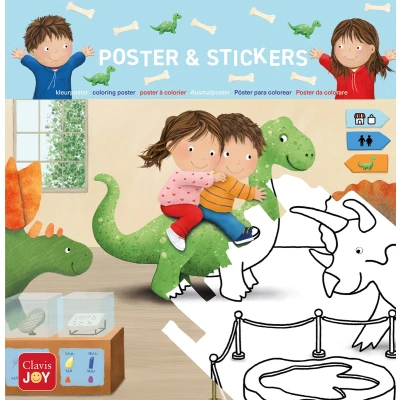 Afbeelding van Kleurposter Luuk en Lotje. Het dinomuseum
