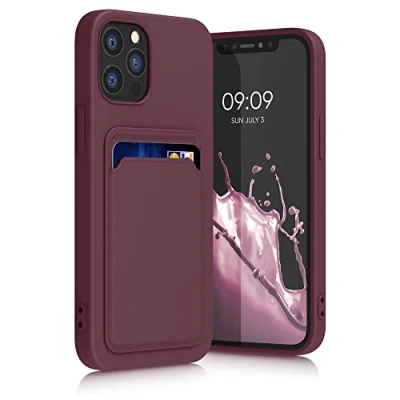 Afbeelding van kwmobile telefoonhoesje compatibel met Apple iPhone 12 / Pro hoesje Case pasjeshouder Smartphone cover in wijnrood