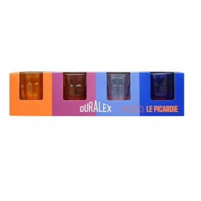 Afbeelding van Duralex® set van 4 geharde glazen 25 cl (vermeil/marijn/saffier/pruim) Le Picardie® collectie, elegant en veelzijdig