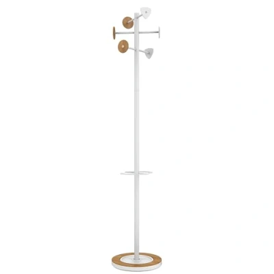Afbeelding van 5x UNILUX Bora kapstok wit/bamboe