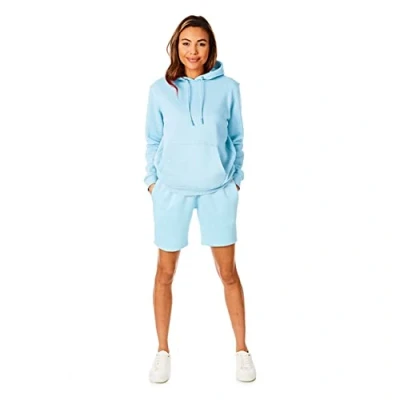 Afbeelding van Light And Shade dames Super Soft Touch Pastel Bright Loungewear Hoodie Hooded Sweatshirt Top, Aquamarijn, XL