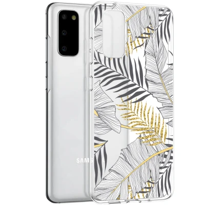 Afbeelding van Samsung Galaxy S20 Hoesje Siliconen en TPU (zacht) iMoshion Softcase/Backcover Glamour Botanic Telefoonhoesje