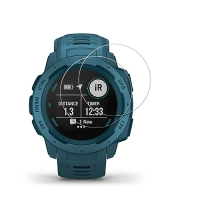 Afbeelding van kwmobile 2x Smartwatch screenprotectors geschikt voor Garmin Instinct Gehard glas Horloge bescherming