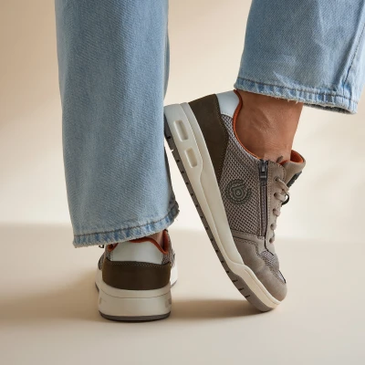 Afbeelding van bugatti Sneakers laag, Heren, Maat: 41, Taupe Kunststof
