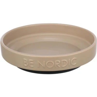 Afbeelding van Trixie Be Nordic Voerbak Kat Keramiek / Rubber Taupe 16 CM