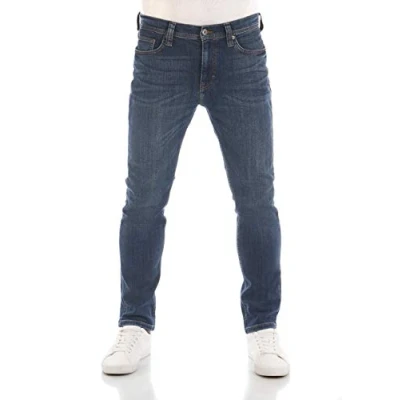 Afbeelding van MUSTANG Vegas Stretch Slim Fit Jeansbroek voor heren, denim, zwart, grijs, blauw, maat 30, 31, 32, 33, 34, 36, 38, 40, Denim Blue (5000 883), 30W / 30L