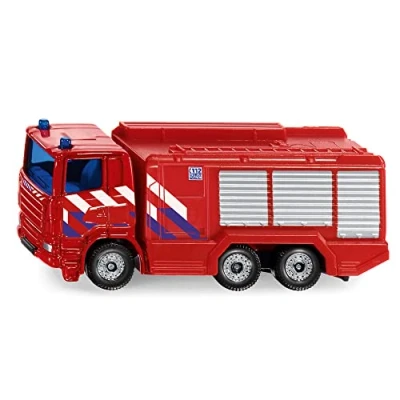 Afbeelding van Siku brandweerwagen Scania junior 7 cm staal rood (1036)