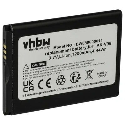 Afbeelding van vhbw 1x accu vervangt Emporia AK V99 voor smartphone mobiele telefoon (1200mAh, 3,7V, Li Ion)