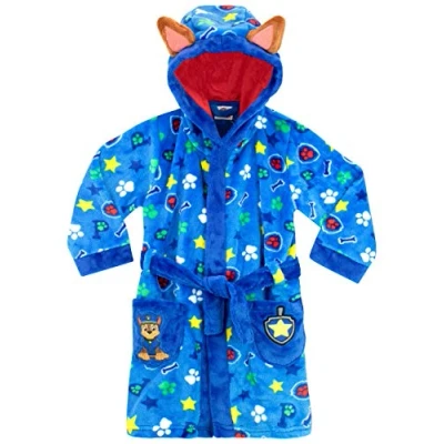 Afbeelding van Paw Patrol Badjas Chase Badjassen voor Kinderen Capuchon Jongens Fleece Robe Blauw 98