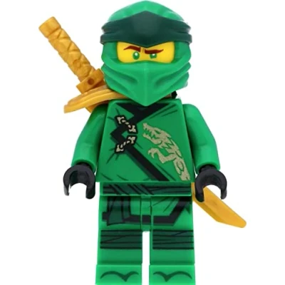 Afbeelding van Lego Ninjago minifiguur Lloyd (Legacy) met schouderuitrusting en zwaarden
