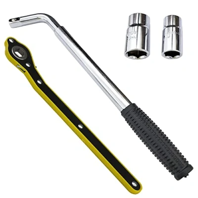 Afbeelding van 14 20 inch wielsleutel met standaard CR V stopcontacten + 360 draaibare arbeidsbesparende krik ratelsleutel (hexagon)