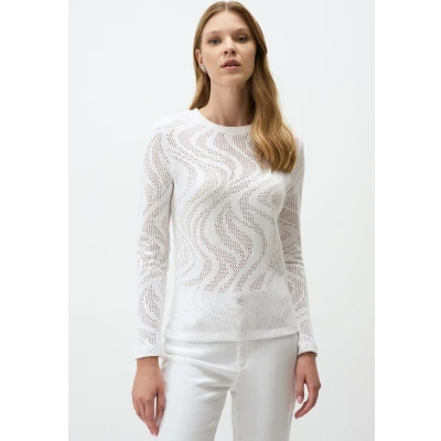 Afbeelding van Jimmy Key Textured Trui, Dames, Maat: 36, Ecru