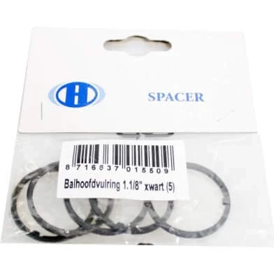 Afbeelding van KGS opvulring balhoofd 1 1/8 inch staal zwart 5 stuks