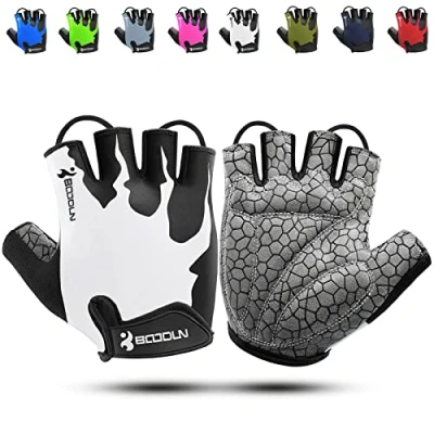 Afbeelding van KONVINIT fietshandschoenen heren zomer halve vinger MTB handschoenen, voor mountainbike/racefiets, vrije tijd en dames, wit M