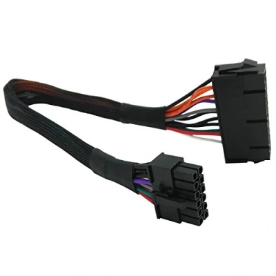 Afbeelding van COMeap 24 Pin naar 12 ATX PSU Belangrijkste Power Adapter Gevlochten Mouwen Kabel voor Q87 Q87H3 AM inch (30cm)