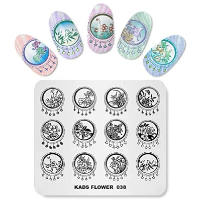 Afbeelding van KADS Nail Stempelen Plaat Bloem Natuur Art Stempel Sjabloon DIY Afbeelding Template Manicure Stencil Gereedschap (FL038)