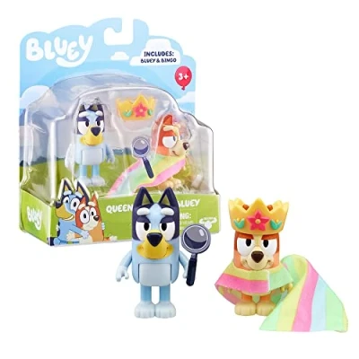 Afbeelding van Giochi Preziosi Bluey Bly21300 Paar figuren B, Queen + Bingo, gewrichtsfiguren van 6 tot 8 cm, voor kinderen vanaf 3 jaar