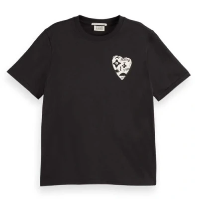 Afbeelding van Scotch &amp; Soda Dames Chest Artwork Regular Fit T shirt, zwart, L