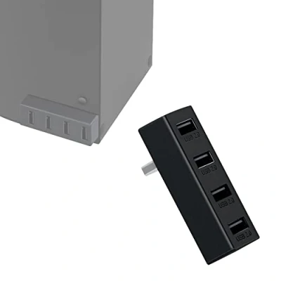 Afbeelding van Xbox serie X/S USB hub 2.0, Mcbazel 4 poorten multiport extender hoge snelheid draagbare splitter uitbreidingsadapter compatibel met Series console zwart