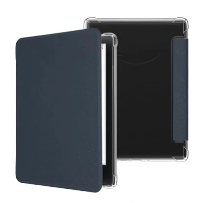 Afbeelding van kwmobile ereader hoesje geschikt voor Amazon Kindle Paperwhite (2024)/Colorsoft hoes e reader flip case met magneetsluiting Kunstleren book sleeve In donkerblauw