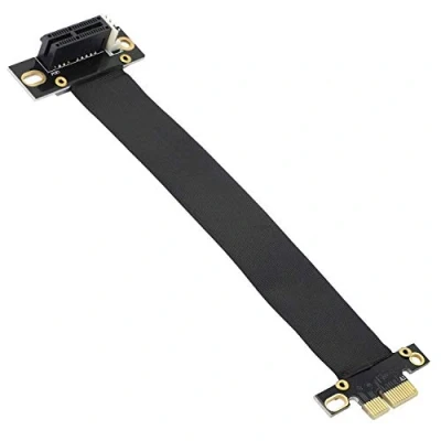 Afbeelding van GINTOOYUN PCIE 1X verlengkabel 90 graden, PCI Express 3.0 mannelijke naar vrouwelijke stijgkabel E adapter jumper voor grafische kaart (18 cm,