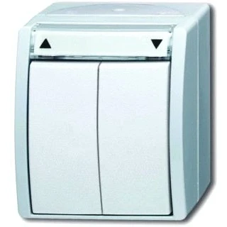 Afbeelding van Abb busch jaeger jaloezie schakelaar 1p opbouw ip44 ocean alpin 2cka001085a1625
