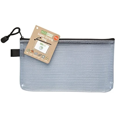 Afbeelding van eco Kleine DL 95% Gerecycleerde Super Sterke Zak, Waterdichte Mesh Tuff Versterkte Zwarte ritssluiting