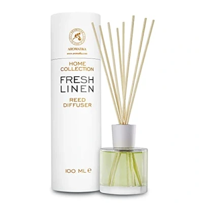 Afbeelding van Geurstokjes Frisse linnen 100ml Intensieve Verse Langdurige en Geur Aromatherapie Diffuser Luchtverfrisser huisparfum geurolie geurverspreider met 8 bamboestokjes glazen fles charmante accessoires van Aromatika