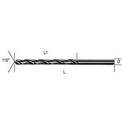Afbeelding van Beta Set spiraalboren, korte uitvoering HSS volledig geslepen glimmende afwerking (art. 142) in kistje 412/SP19 004120419