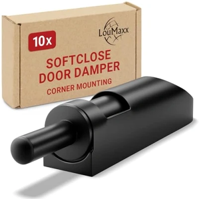 Afbeelding van LouMaxx Softclose deurdempers, kastdeurdempers en ladedempers, soft close deurdemper voor kasten, om achteraf te monteren, set van 6 stuks, zwart