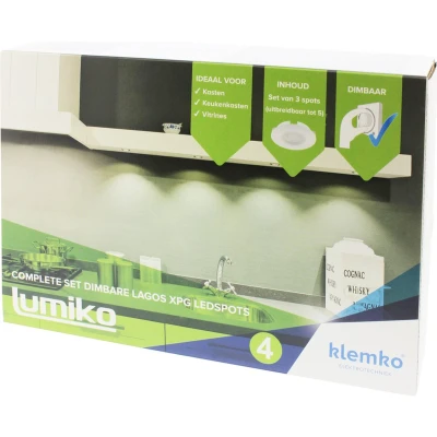 Afbeelding van Klemko Lumiko Lagos XPG pakket met 3x ledspot 3000K