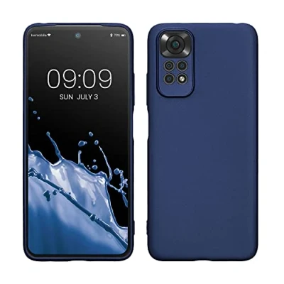 Afbeelding van kwmobile metallic telefoonhoesje van TPU Compatibel met Xiaomi Redmi Note 11 / 11S Flexible case voor smartphone In blauw