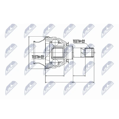 Afbeelding van Homokineet reparatie set, aandrijfas NTY NPW PL 026