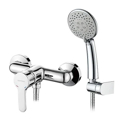 Afbeelding van GRIFEMA ‎G12003 Douchekraan, Douchekraan Set, met Handdouche, Doucheslang, Chroom, Zilver