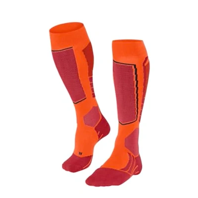 Afbeelding van FALKE Heren Skisokken SK2 Intermediate M Kh wol functioneel materiaal warm dik 1 paar, Orange Flash 8288, 44 45