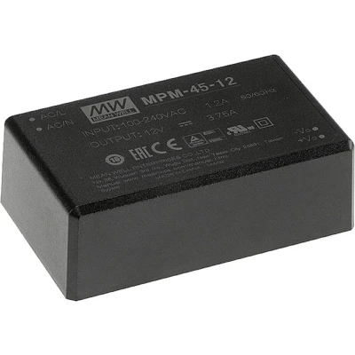 Afbeelding van Mean Well MPM 45 15 AC/DC printnetvoeding V/DC W