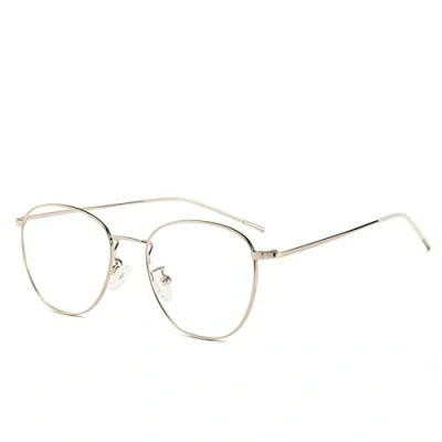 Afbeelding van Bril met blauwlichtfilter, voor dames en heren, metalen frame, retro, blokkeren, blauw licht, gaming bril, computerbril, zilver, L