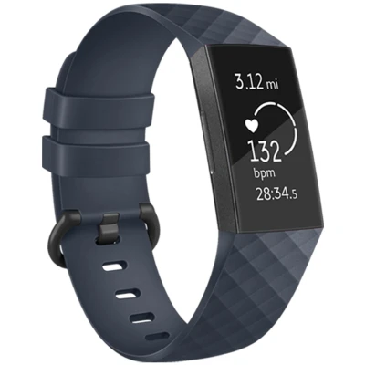 Afbeelding van Siliconen bandje voor de Fitbit Charge 3 / 4 Donkerblauw iMoshion En TPU (zacht)