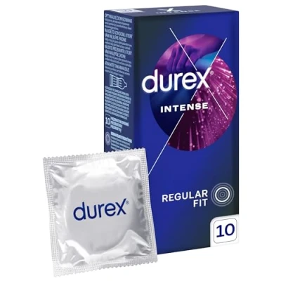 Afbeelding van Durex Intense condooms geribbelde en genopte met stimulatiegel voor intensieve bevrediging van de vrouw condoom gel bekleed 10 stuks (1 stuk)