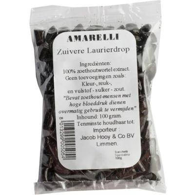 Afbeelding van Amarelli Laurierdrop Zakje Brokjes, 100 gram