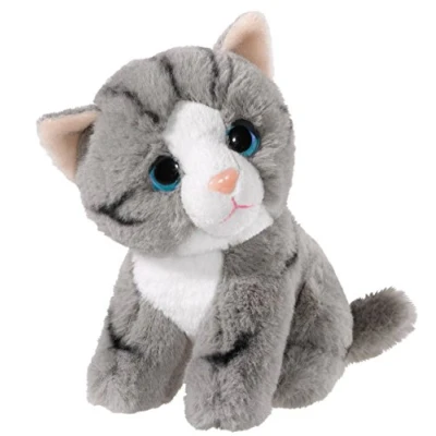 Afbeelding van Heunec 276079 pluche dier, kat, grijs met wit